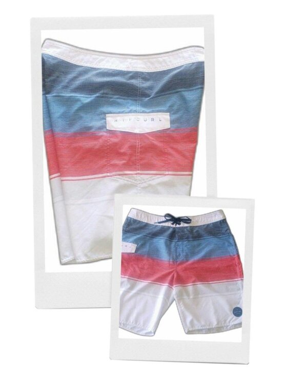 Rip Curl Other - Rip Curl Red White Blue Surf Board Shorts Swim Trunks Sz 34 Cargo Pouch